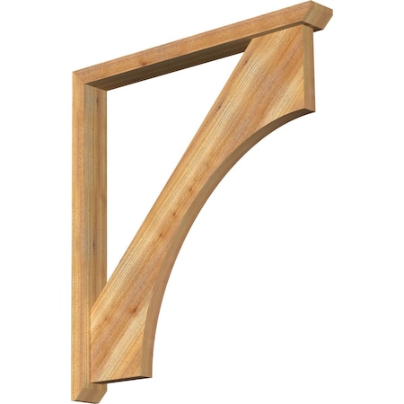 Ekena Millwork Westlake Slat Rough Sawn Bracket w/ Offset Brace, Western Red Cedar, 4"W x 36"D x 40"H BKT0402X36X40WTL06RWR